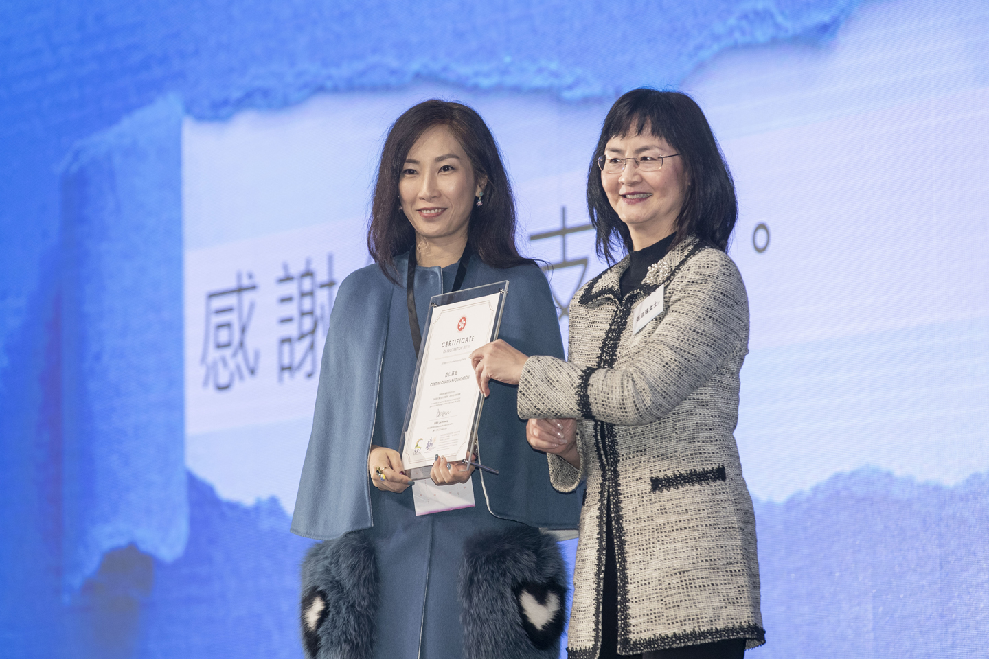 百仁基金副主席严伟贤女士代表机构接受「策略伙伴」嘉许状。