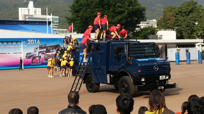 Police College trainees taking part in group competition.